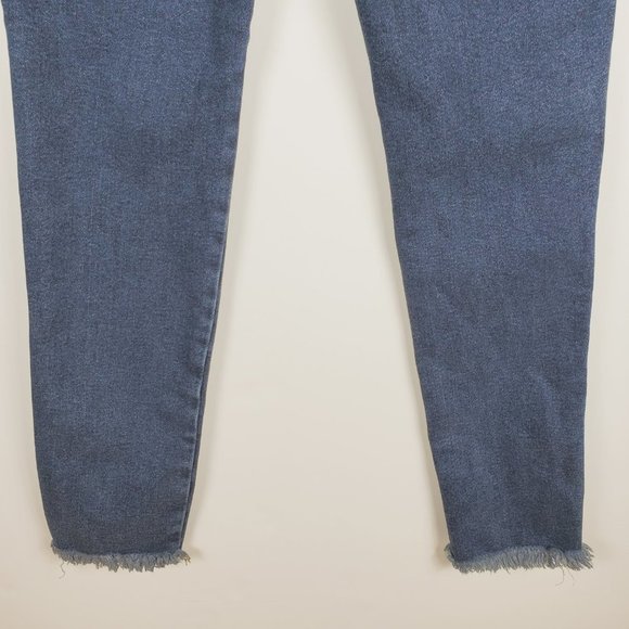 Free People High Rise Jeggings In Deep Indigo Blue With A Frayed Hem Sz 29 NWT - Picture 6 of 11